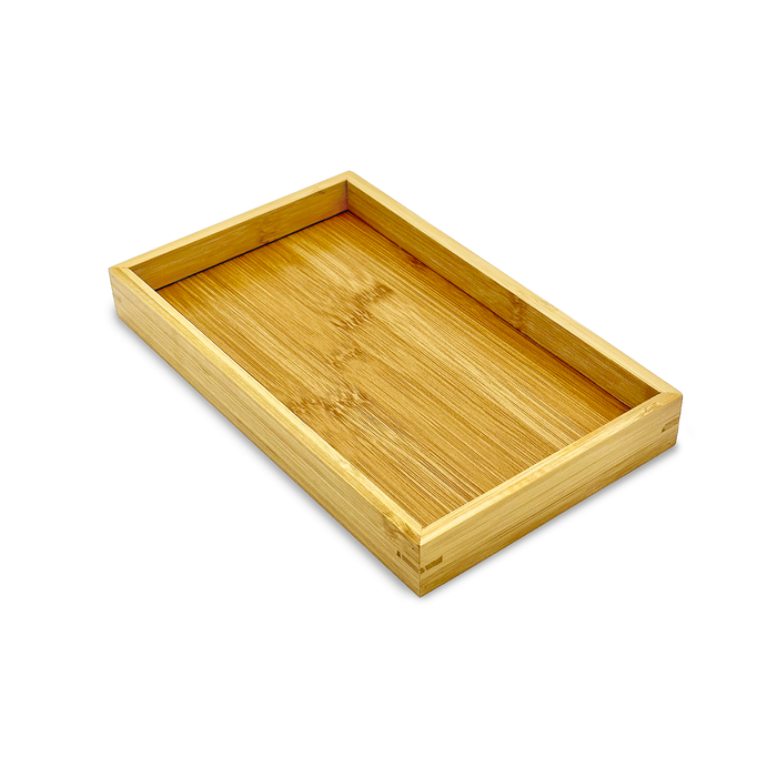 9.8" x 5.9" Rectangular Bamboo Jewelry Organizer Tray