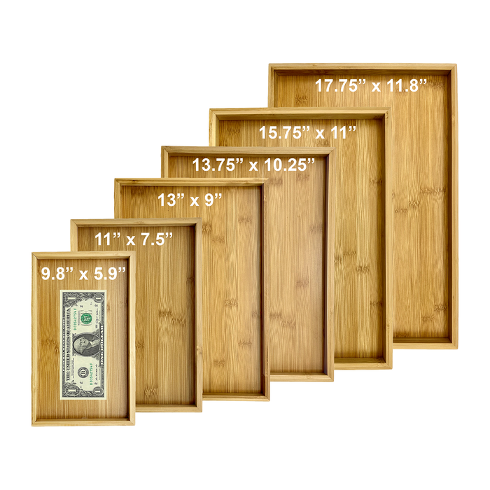 9.8" x 5.9" Rectangular Bamboo Jewelry Organizer Tray