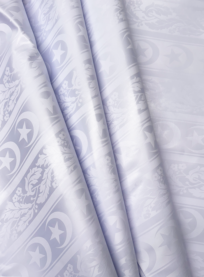 white brocade fabric