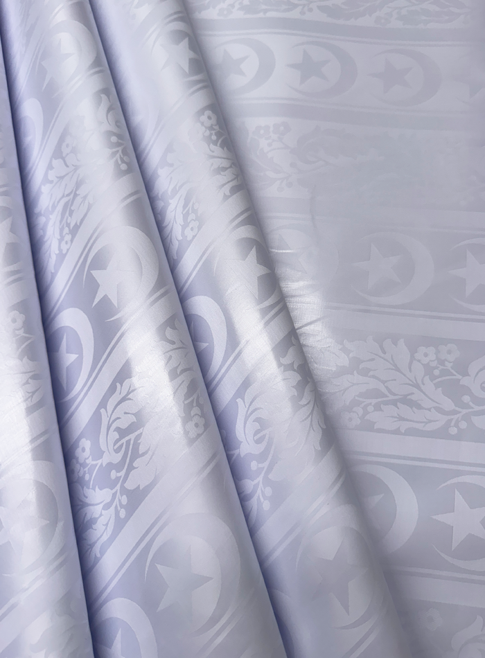 white brocade material