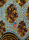 African Fabric Metallic Gold, Pink, Yellow, White, Black and Turquoise