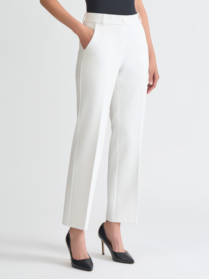 Audrey Pull-On Trouser, Compression Suiting, Vanilla Ice | Kasper