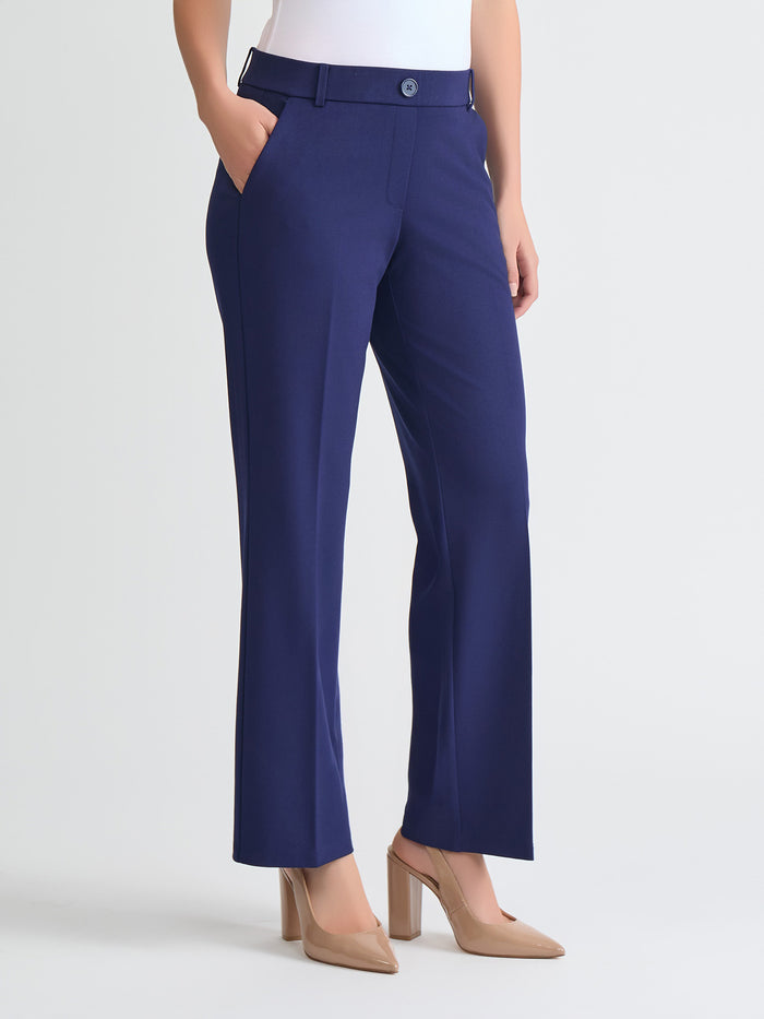 Plus Audrey Pull-On Trouser, Compression Suiting, Kasper Navy | Kasper