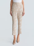 Plus Audrey Pull-On Straight Ankle Pants, Embroidered, Straw Melange/White | Kasper
