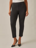 Pull-On Straight Leg Ankle Pants, Black, Black | Kasper