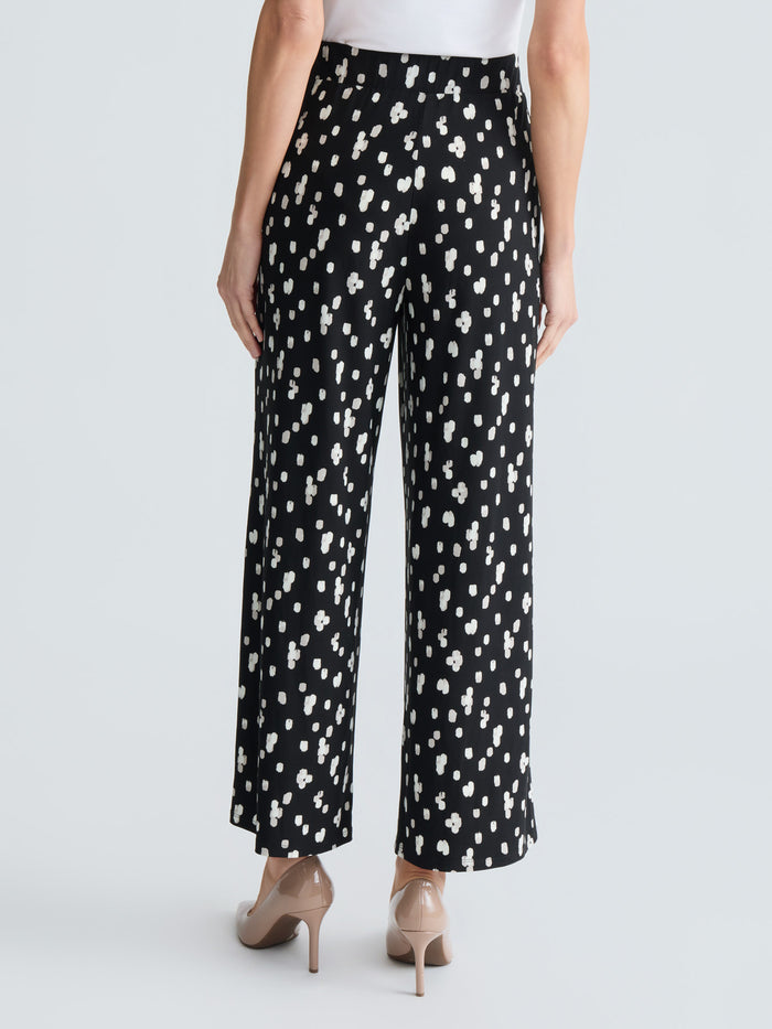 Audrey Pull-On Wide Leg Pants, Black Brush Multi | Kasper