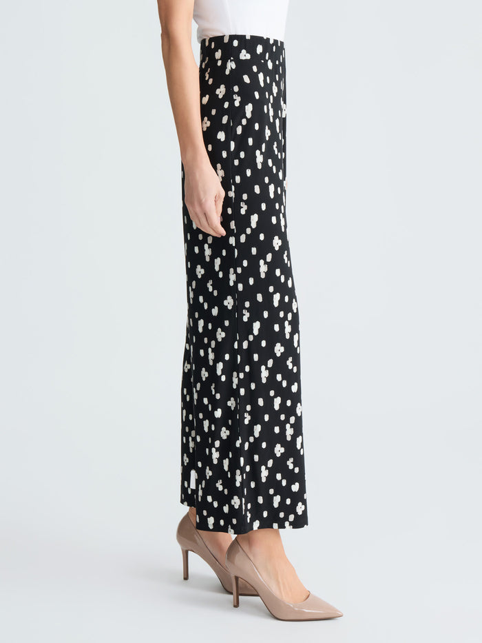 Audrey Pull-On Wide Leg Pants, Black Brush Multi | Kasper