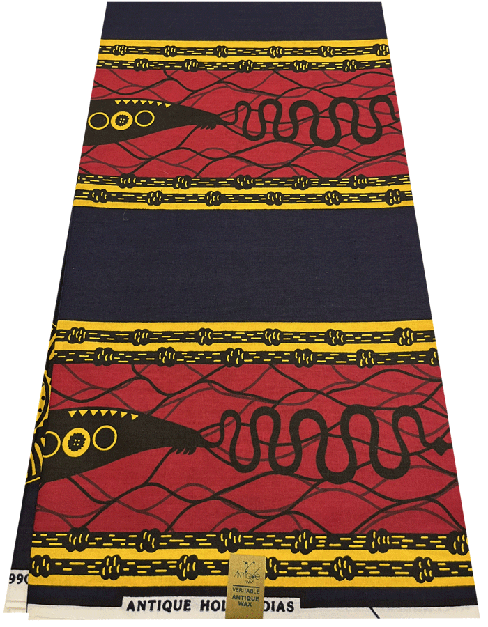 Authentic African Print With red Navy Gold