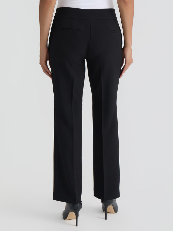 Plus Ava Boot Leg Pant, Stretch Crepe, Black | Kasper
