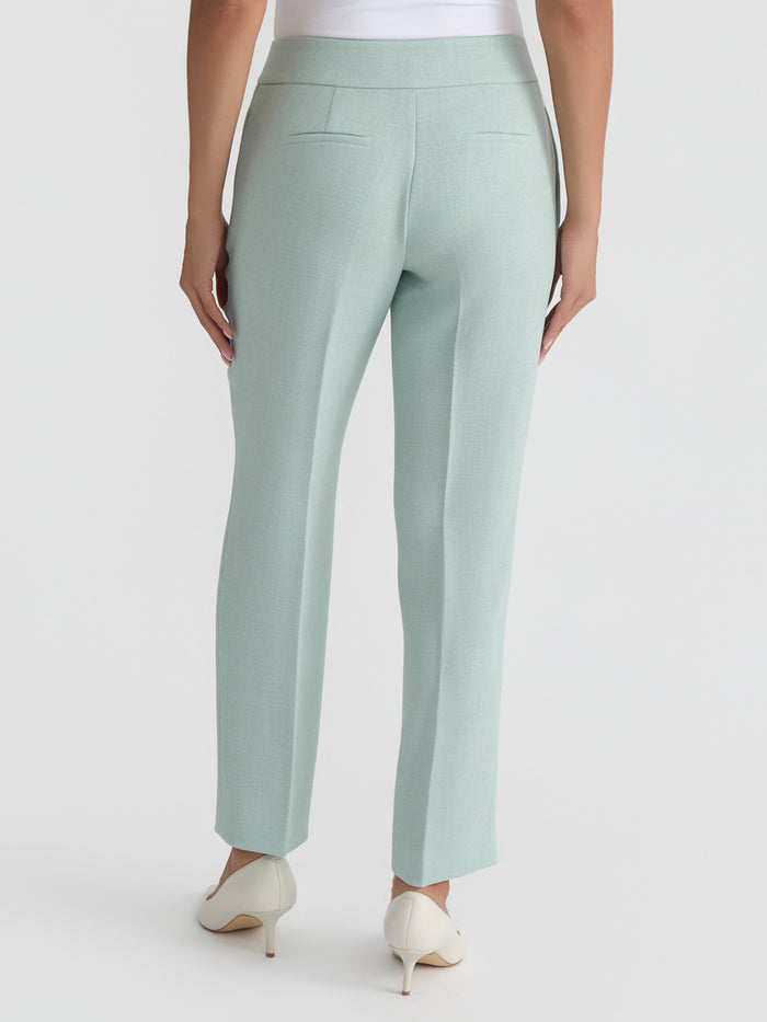 Petite Ava Straight Leg Pant, Pebble Crepe, Sea Glass | Kasper
