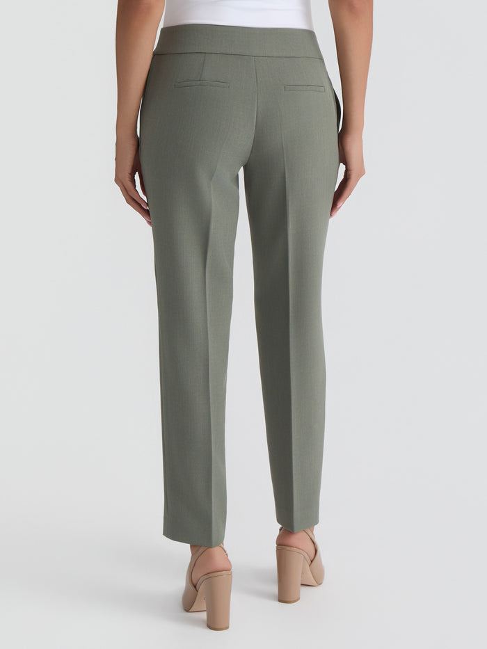 Plus Ava Straight Leg Pant, Stretch Crepe, Dark Sea Stone | Kasper