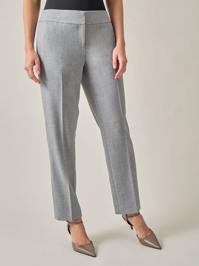 Harlow Pant, Iconic Stretch Crepe, Grey/Black | Kasper