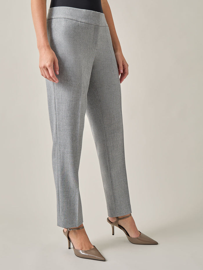 Harlow Pant, Iconic Stretch Crepe, Grey/Black | Kasper
