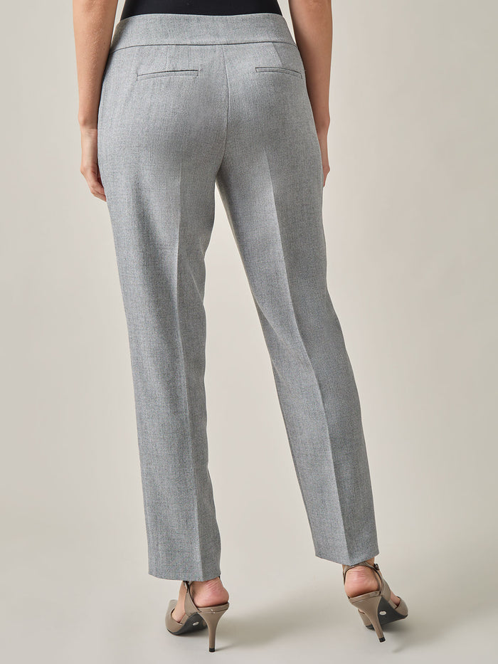 Harlow Pant, Iconic Stretch Crepe, Grey/Black | Kasper