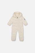 Deux par Deux Baby Cloud one-piece car seat snowsuit in off-white, front view