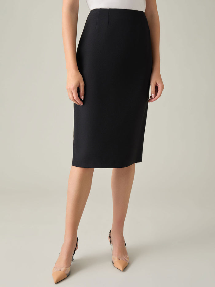 Lana Skirt, Iconic Stretch Crepe, Black | Kasper