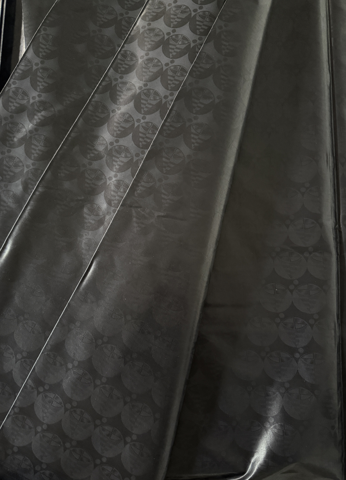 Black African Bazin Brocade Fabric