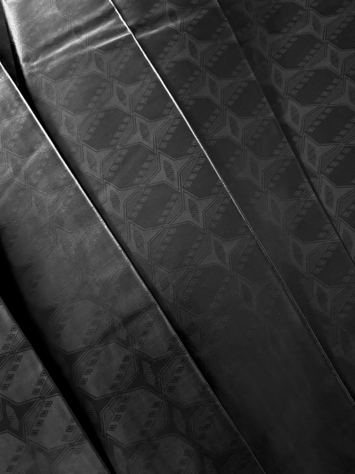 Black Bazin Brocade Fabric
