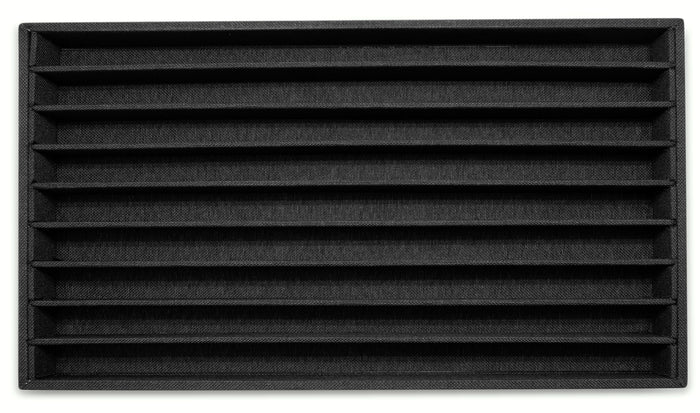 Black Linen 9 Row Compartment Jewelry Display Tray