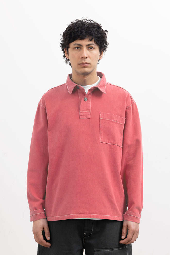 Blacksmith - Twill Two Button Popover - Coral