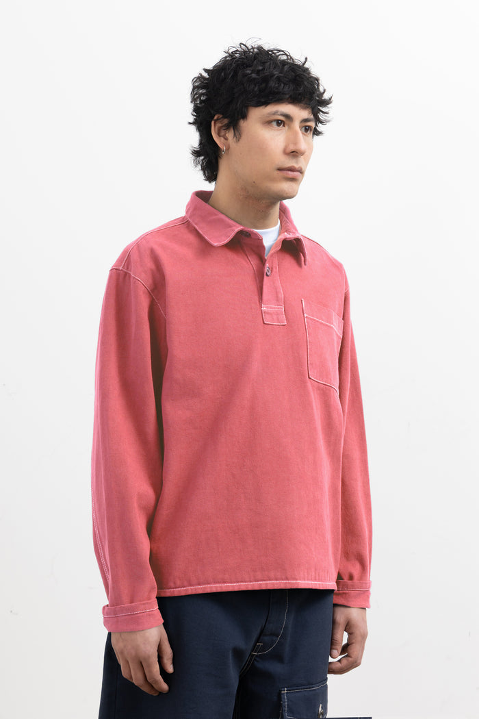 Blacksmith - Twill Two Button Popover - Coral