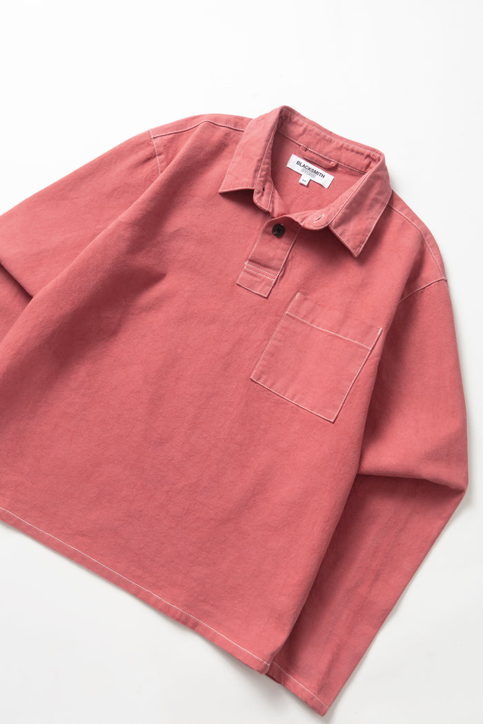 Blacksmith - Twill Two Button Popover - Coral