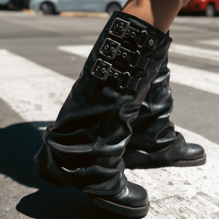 Bota Chalada Mujer Biker-7 Negro Casual Botas Taco Chalada