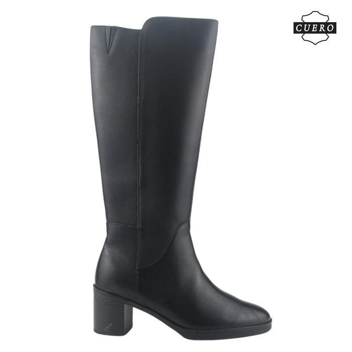 Bota de Cuero Chalada Mujer Puelo-3 Negro Casual Botas Taco Chalada