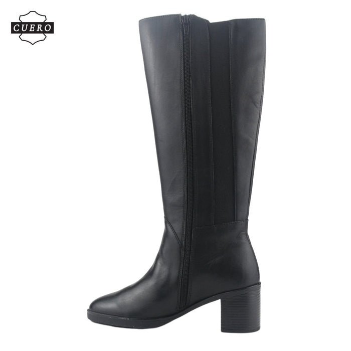 Bota de Cuero Chalada Mujer Puelo-3 Negro Casual Botas Taco Chalada