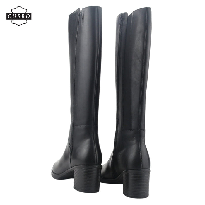 Bota de Cuero Chalada Mujer Puelo-3 Negro Casual Botas Taco Chalada