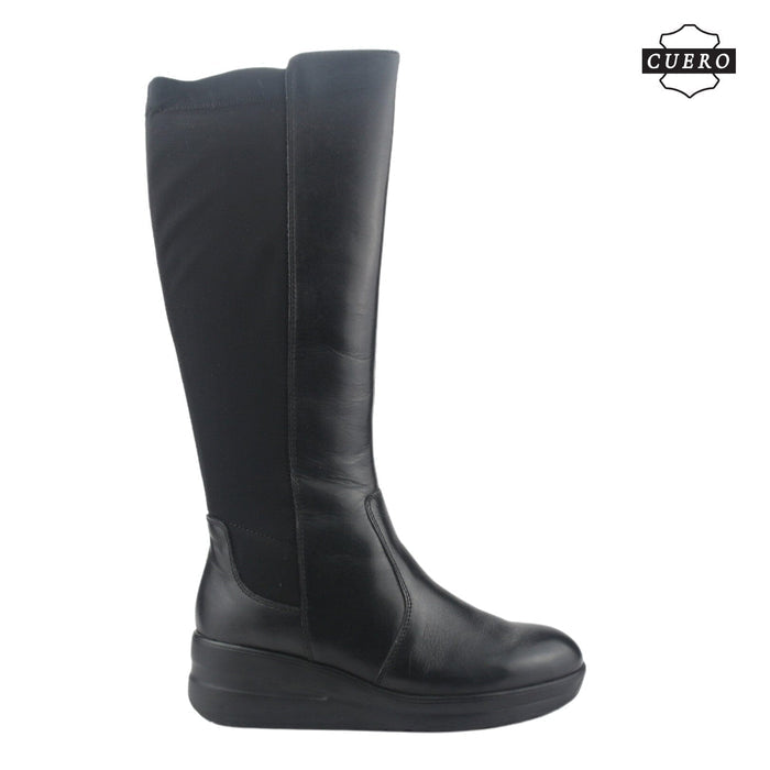 Bota de Cuero Chalada Mujer Rocky-1 Negro Casual Botines Taco Chalada
