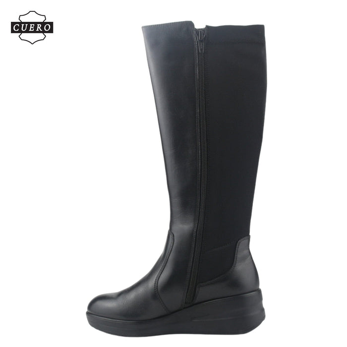 Bota de Cuero Chalada Mujer Rocky-1 Negro Casual Botines Taco Chalada