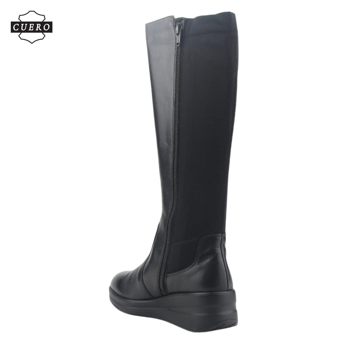 Bota de Cuero Chalada Mujer Rocky-1 Negro Casual Botines Taco Chalada