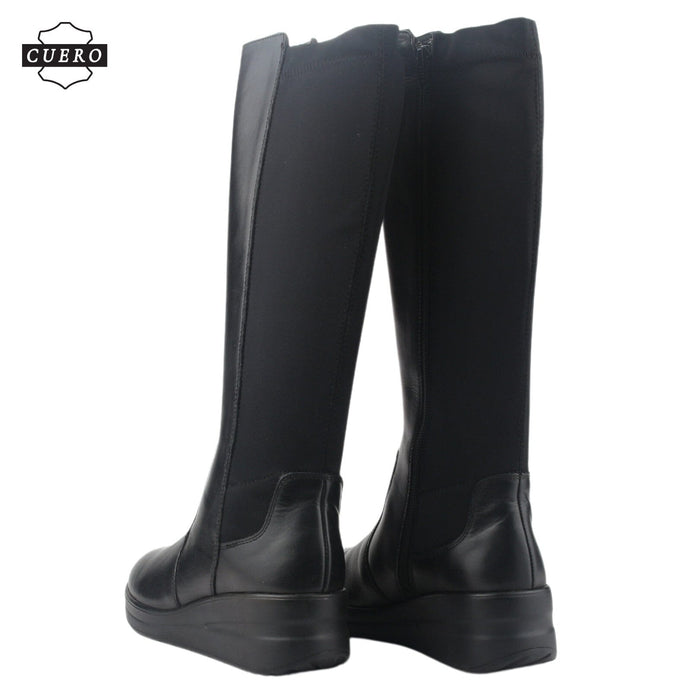 Bota de Cuero Chalada Mujer Rocky-1 Negro Casual Botines Taco Chalada