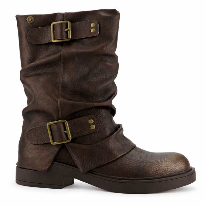 Botin Café Mujer Casual Chalada Biker Botines Taco Chalada