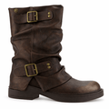 Botin Café Mujer Casual Chalada Biker Botines Taco Chalada