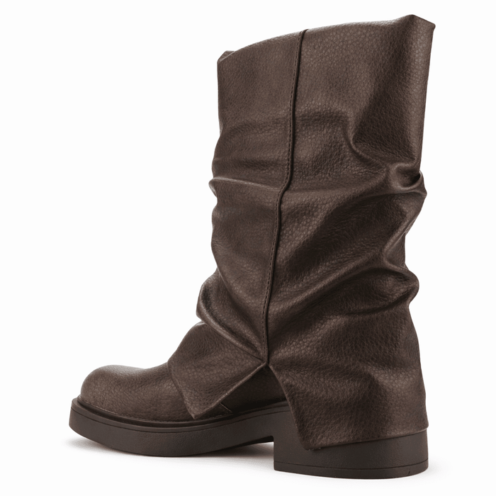 Botin Café Mujer Casual Chalada Biker Botines Taco Chalada