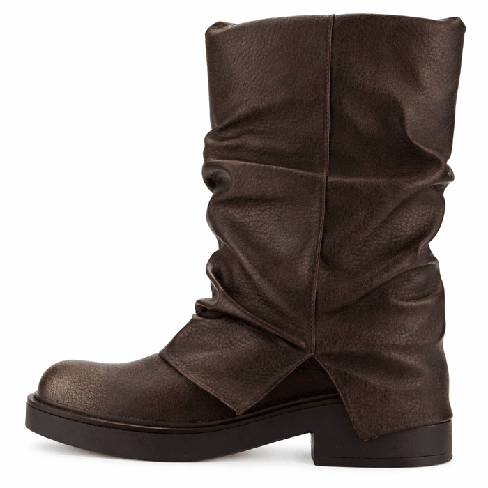 Botin Café Mujer Casual Chalada Biker Botines Taco Chalada