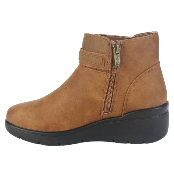 Botin Chalada Mujer Curve-5 Tostado Casual Botines Taco Chalada