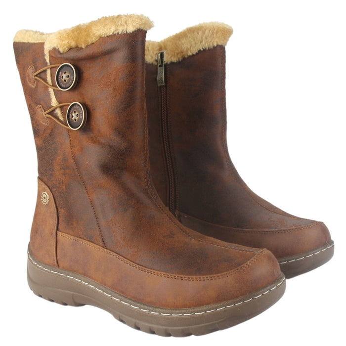 Botin Chalada Mujer Qual-8 Camel Casual Botines Taco Chalada