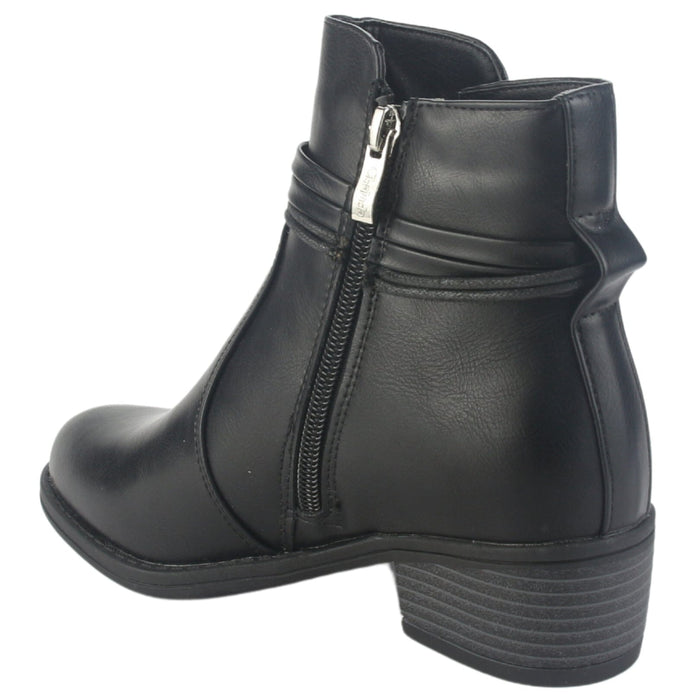 Botin Chalada Mujer Trosi-1 Negro Casual Botines Taco Chalada