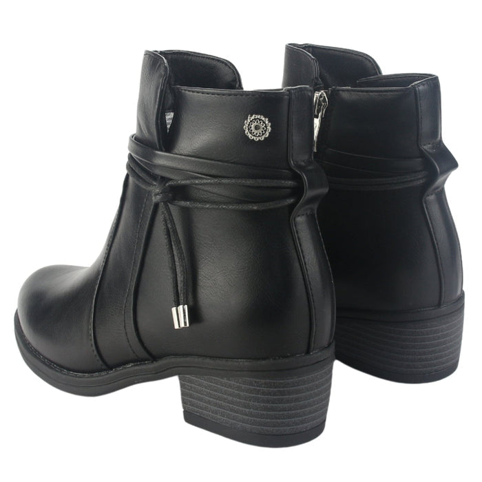 Botin Chalada Mujer Trosi-1 Negro Casual Botines Taco Chalada