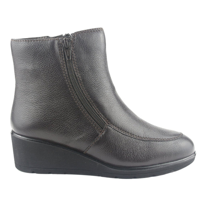 Botin de Cuero Chalada Mujer Maqui-1 Café Casual Botines Taco Chalada