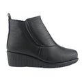 Botin de Cuero Chalada Mujer Mosqueta-1 Negro Casual Botines Taco Chalada