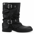 Botin Negro Mujer Casual Chalada Biker Botines Taco Chalada