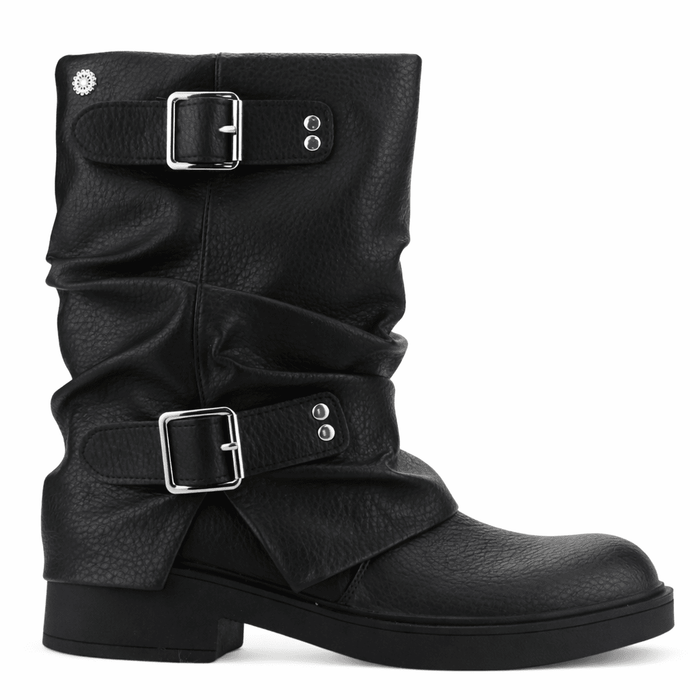 Botin Negro Mujer Casual Chalada Biker Botines Taco Chalada
