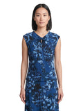 Bow Neck Tee, Everyday Knit, Blue Night Multi | Kasper