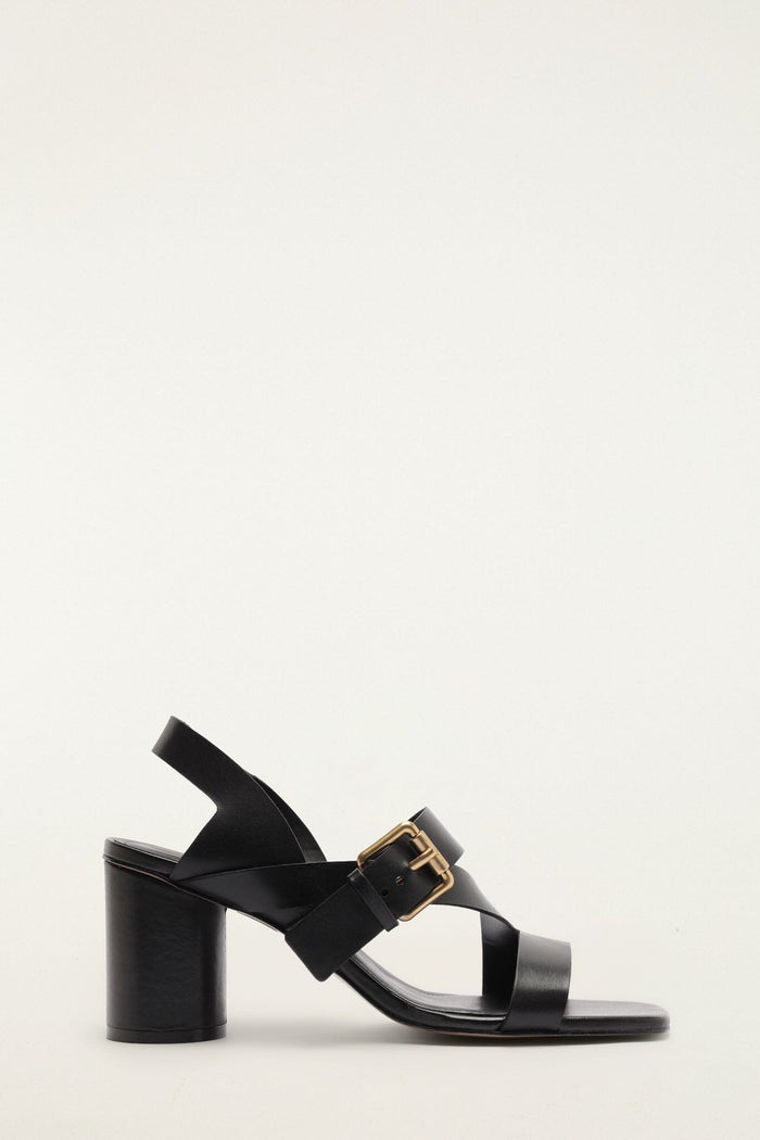 FARM Rio model wearing the Buckle Block Helled Sandal
