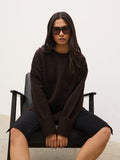 Camille Oversized Borg Jumper - Brown
