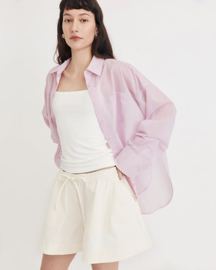 COHEN SHIRT PINK & NAVY STRIPE